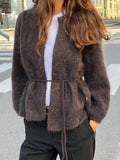 Fredrikke Chunky Cardigan - Dark Brown