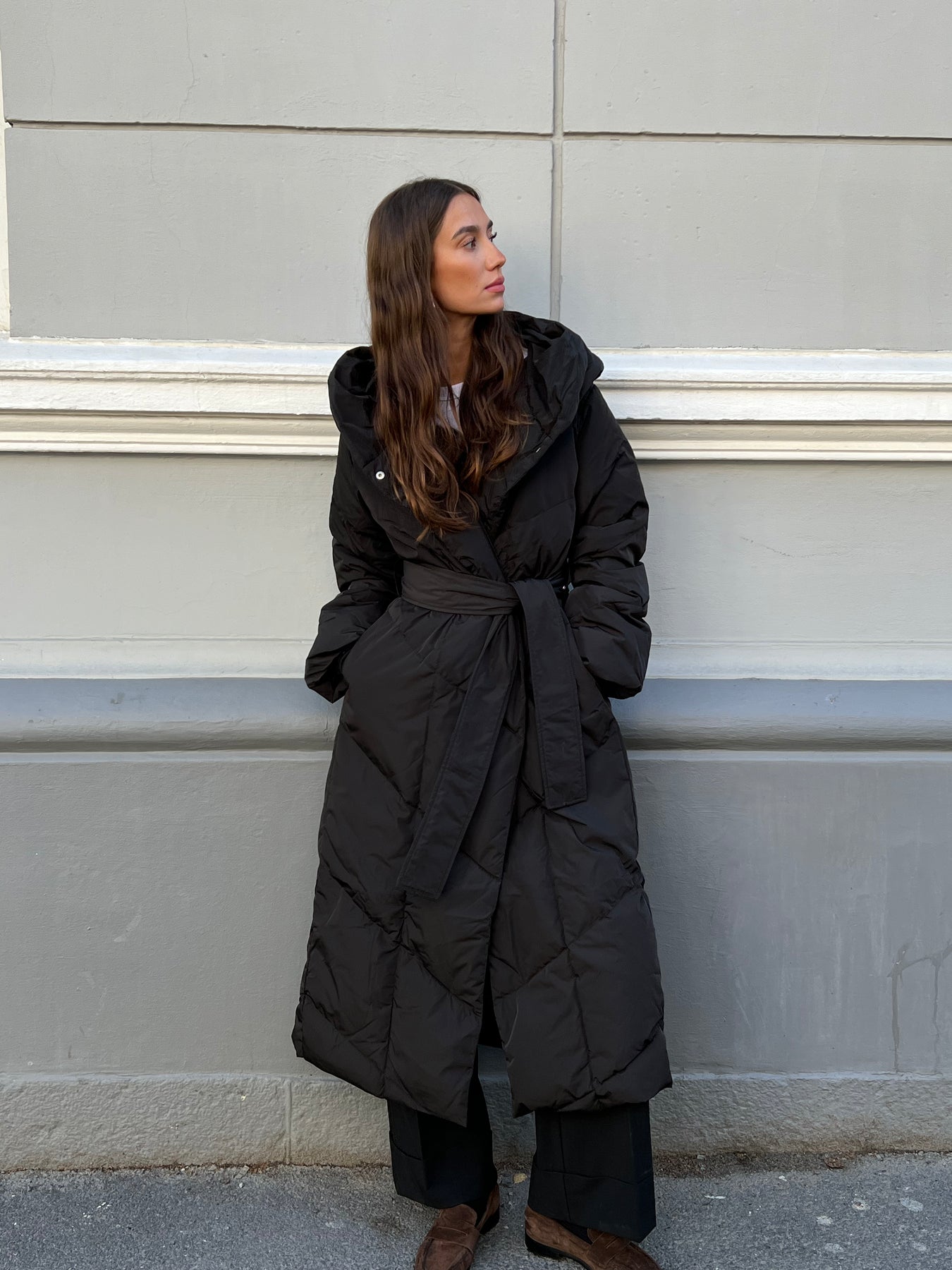 YazIW Long Coat - Black
