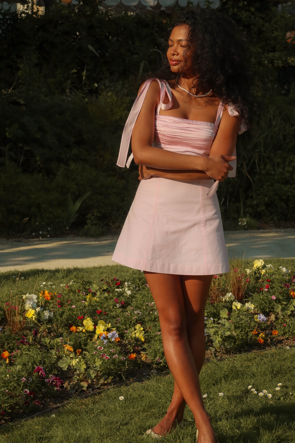 Ella Fitted Mini Dress - Rosa