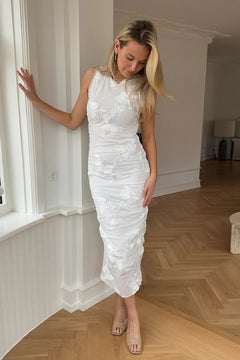 Miraic Mesh Dress - White Flower