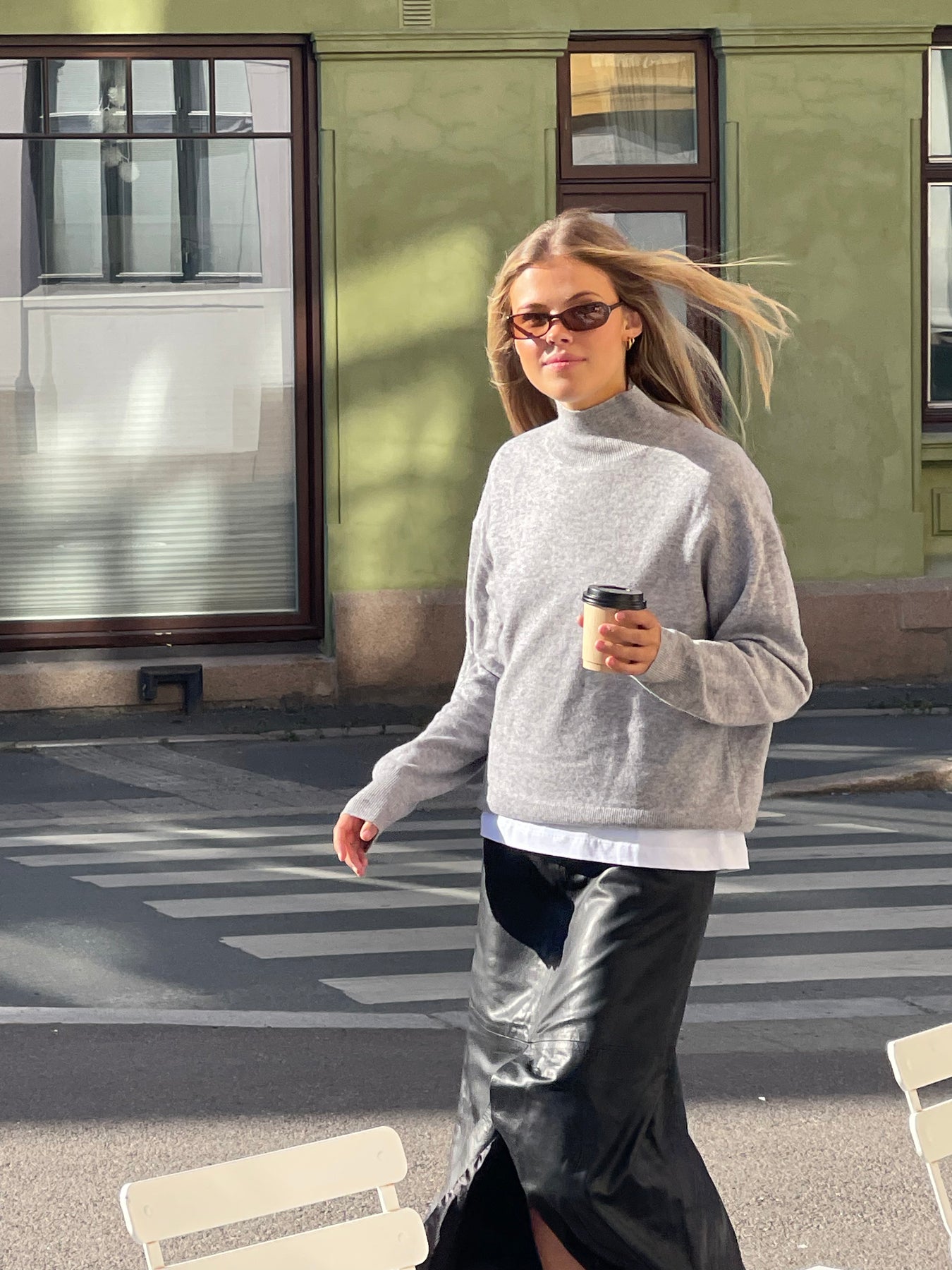 Nina Wool Knit Sweater - Grå Melange