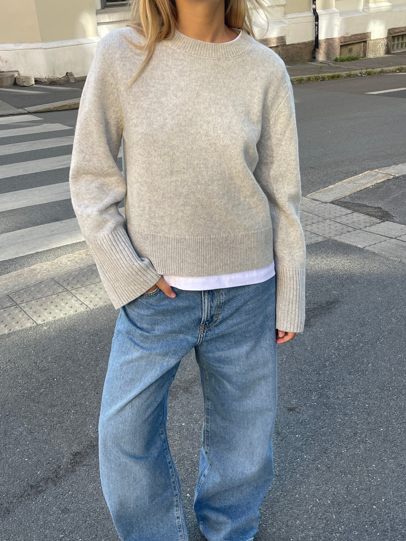 Mari Wool Sweater - Ljusgrå