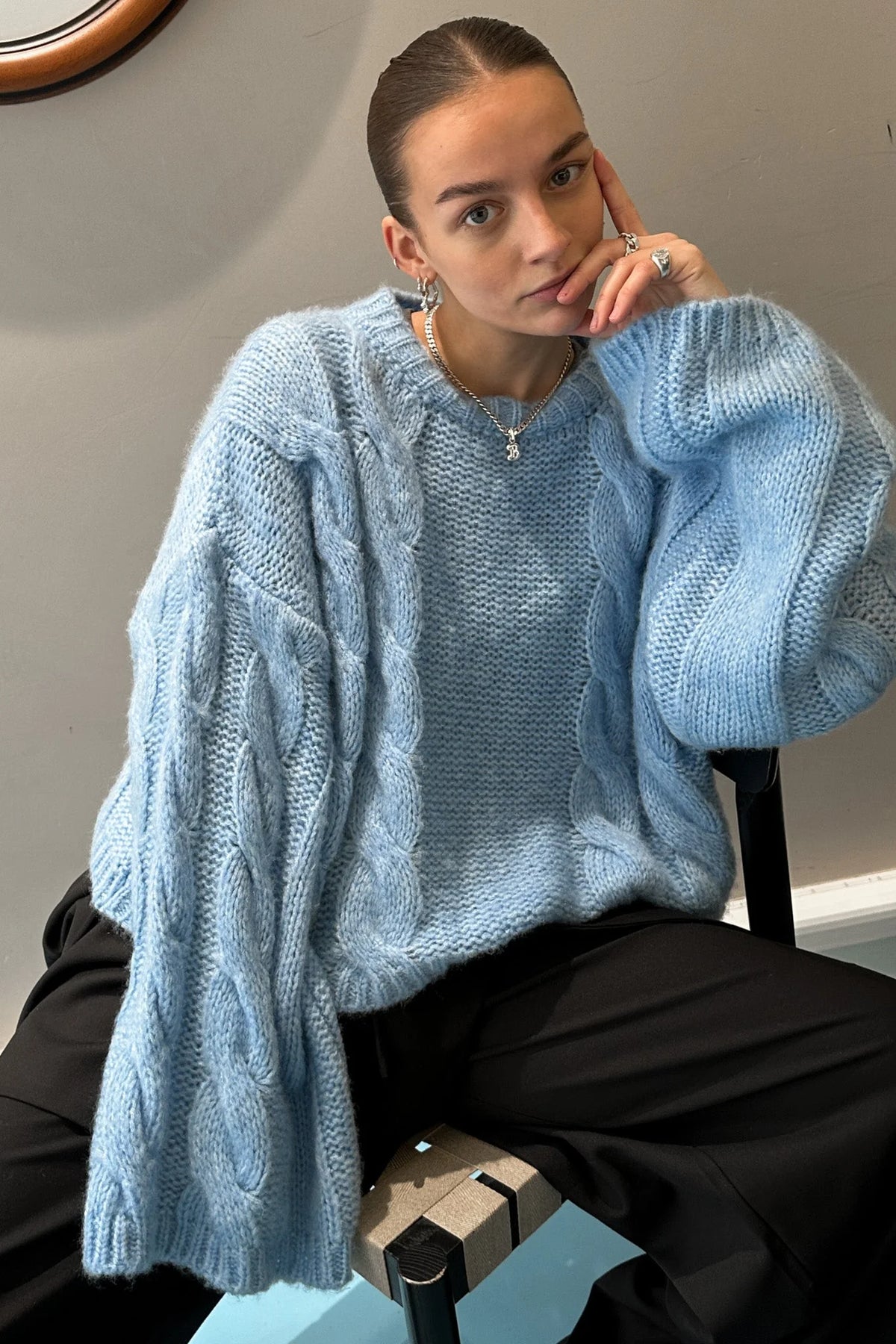 Lyza Sh Knit - Light Blue