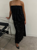 Alva Maxi Sequin Skirt - Svart