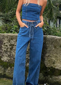 Modström Isolde Solid Pants - Distressed Blue