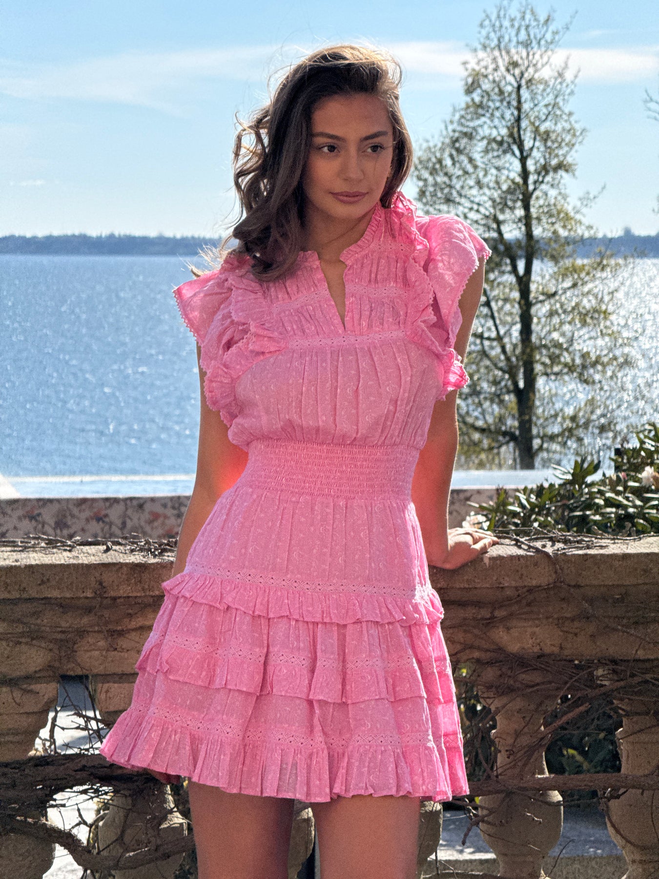 Fryd Paisley Dress - Ljusrosa