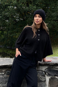 Diana Cape Cardigan - Mörkbrun