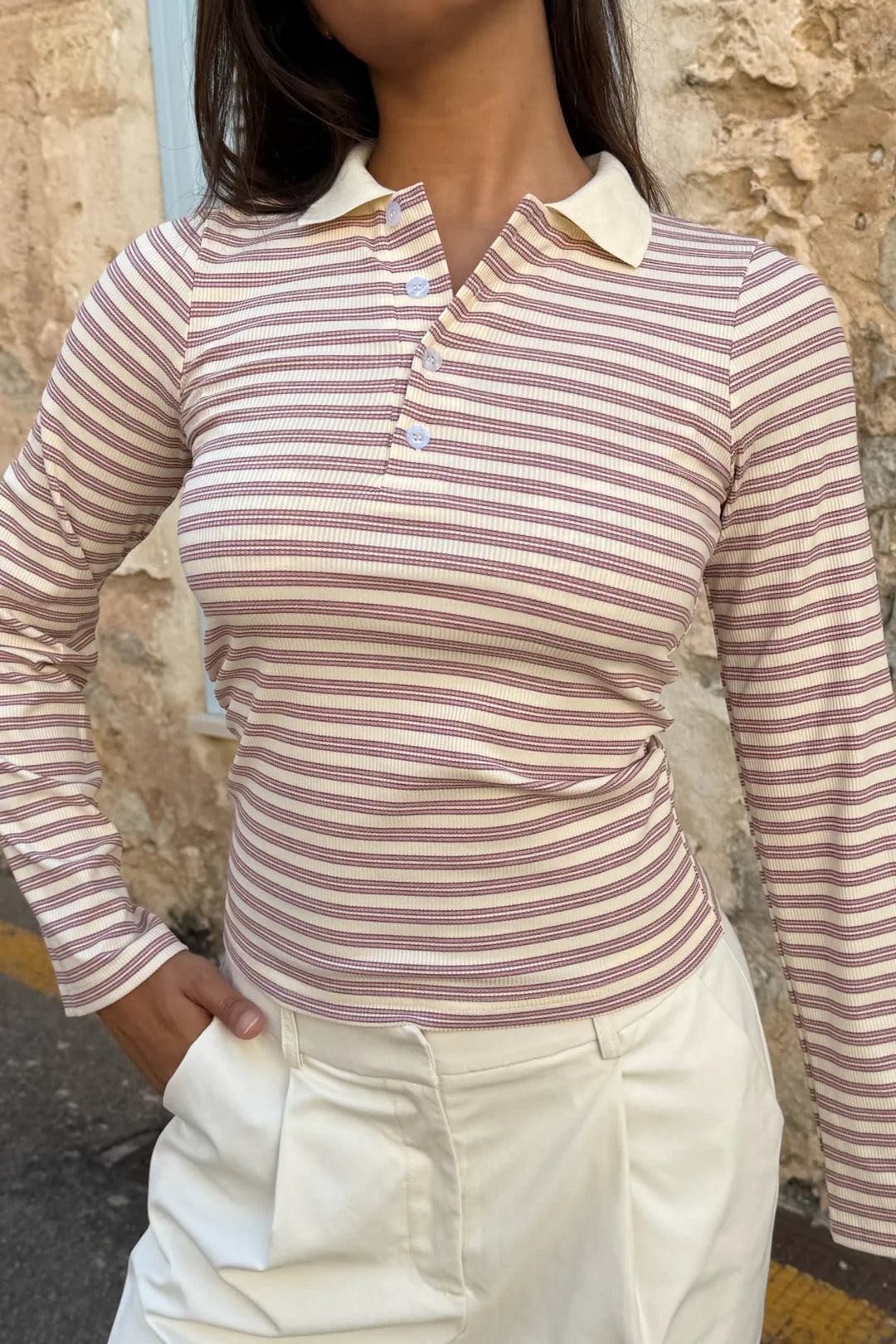 Livaic Polo - Lavender Stripes
