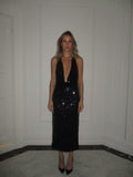 Sophie Sequins Plunge Dress - Svart