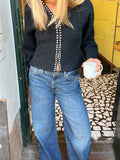 Sara Pearl Cardigan - Svart