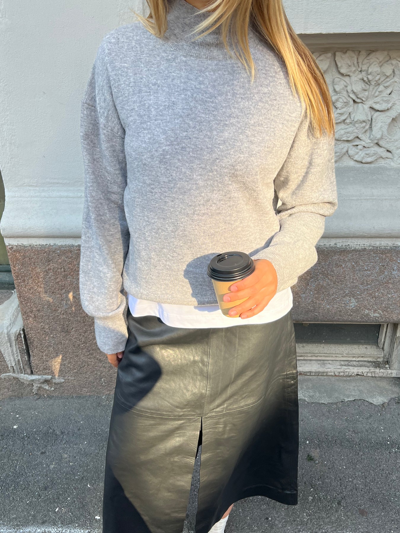 Nina Wool Knit Sweater - Grå Melange
