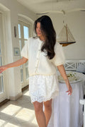 Idaic SS Cardigan - Vit