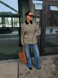 Camilla Cotton Utility Jacket - Ljusgrön