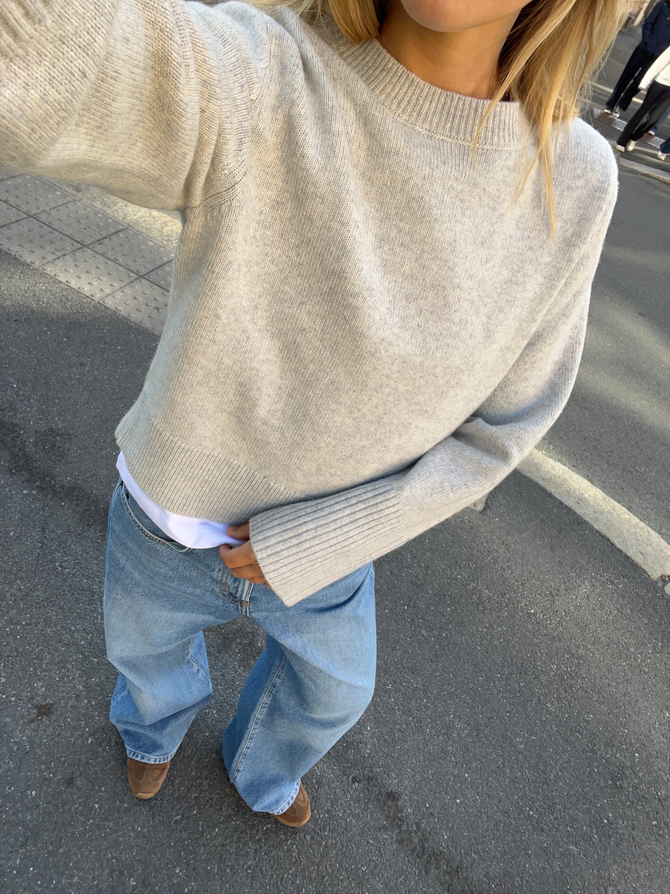 Mari Wool Sweater - Ljusgrå