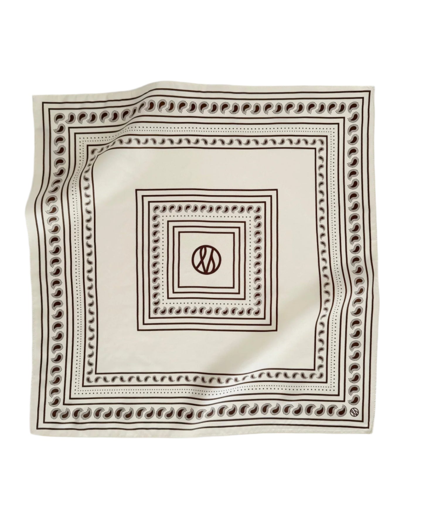 Paisley Scarf - Cream & Mocha Mousse