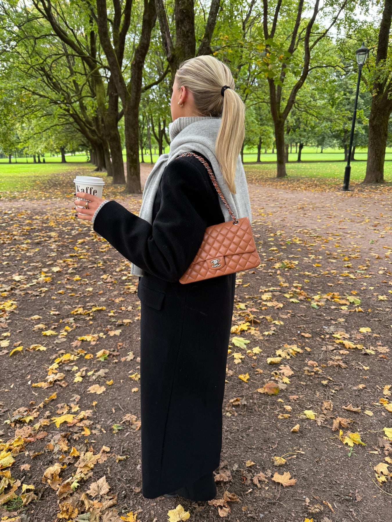 Chanel Classic Double Flap Bag Medium Caviar - Ljusbrun