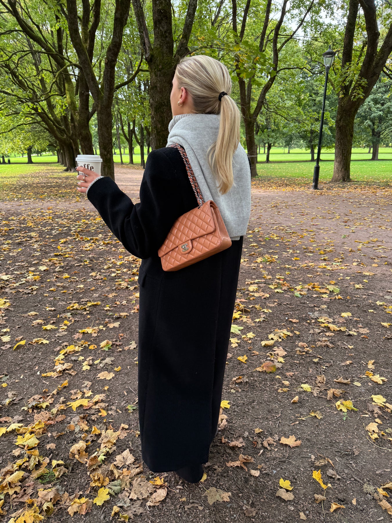 Chanel Classic Double Flap Bag Medium Caviar - Ljusbrun