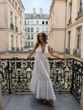 Elise Broderie Dress - Vit