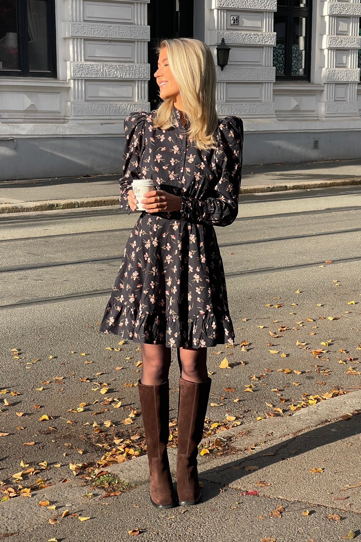 Poplin Mini Dress - Petals