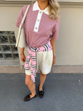 Olga Mini Stripe Tee - Rosa