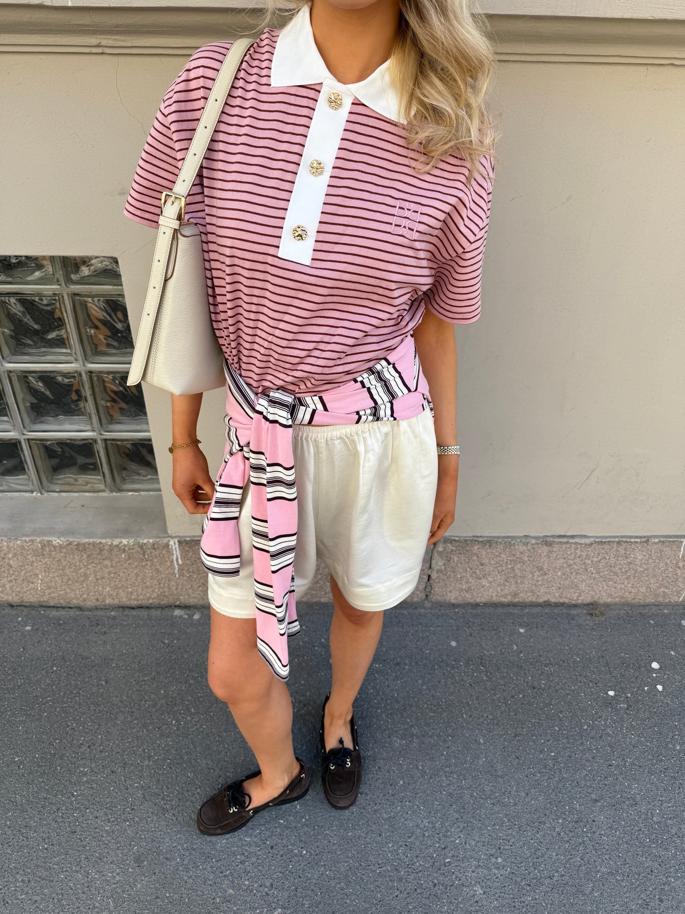 Olga Mini Stripe Tee - Rosa