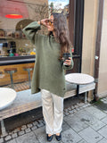 Fam Patch Long Sweater - Winter Moss