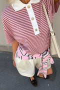 Olga Mini Stripe Tee - Rosa