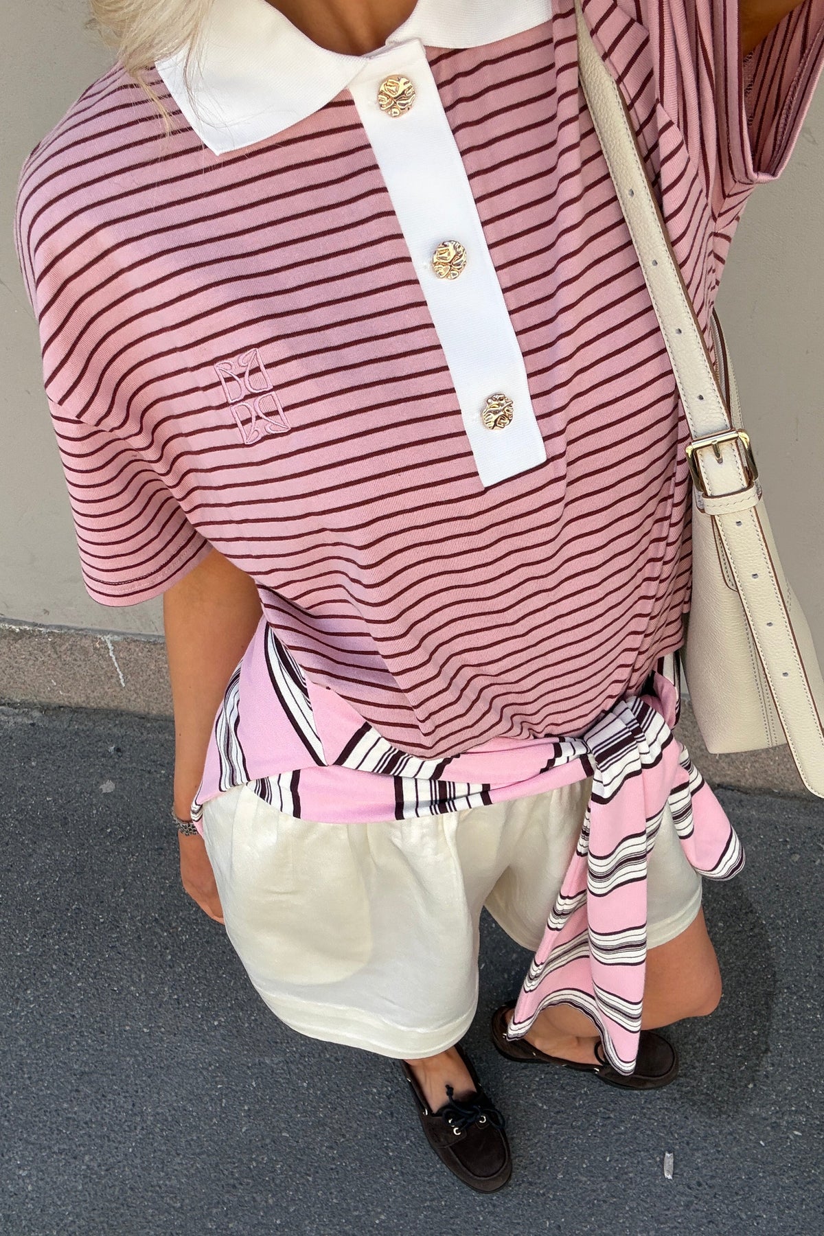 Olga Mini Stripe Tee - Rosa