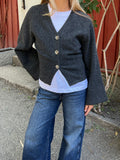 Elisabeth Knit Cardigan - Dark Grey Melange