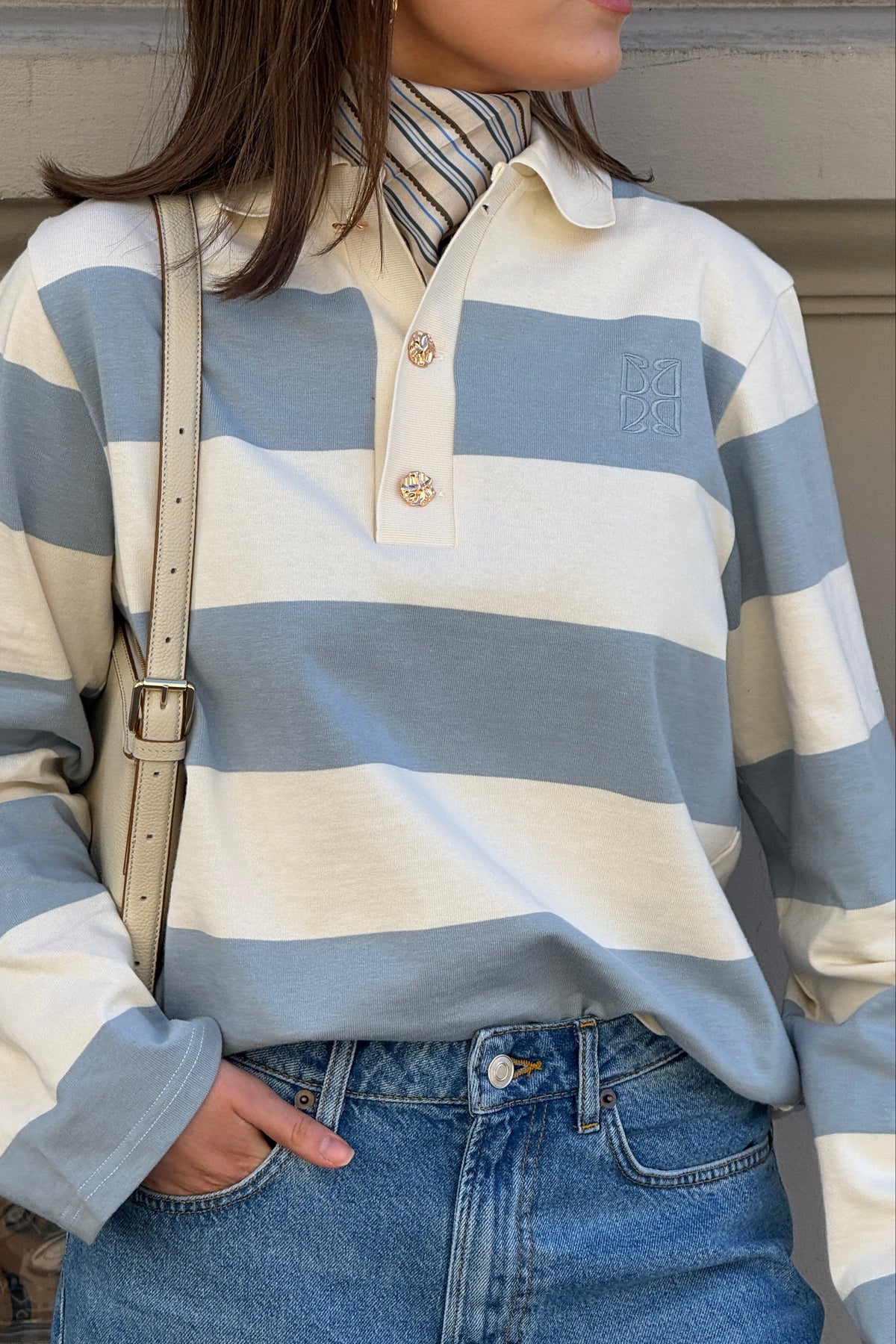 Isabelle Block Polo Jumper - Blå