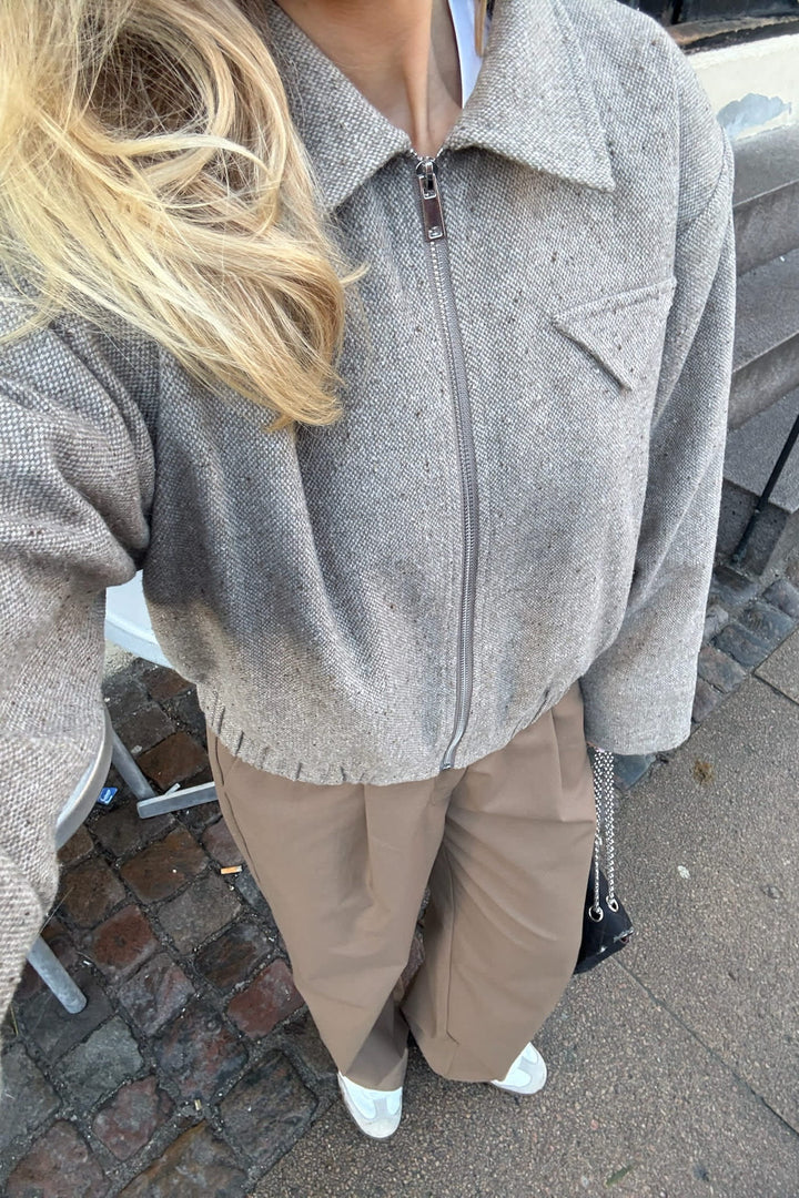 Sarahic Short Jacket - Brun Melange