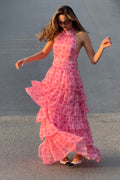 Ingalu Watercolor Dress - Pink