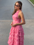 Ingalu Watercolor Dress - Pink