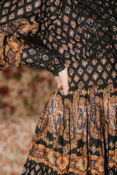 Décorated Poplin Mini Dress - Paisley