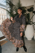 Décorated Poplin Midi Dress - Paisley