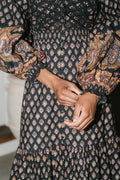 Décorated Poplin Midi Dress - Paisley