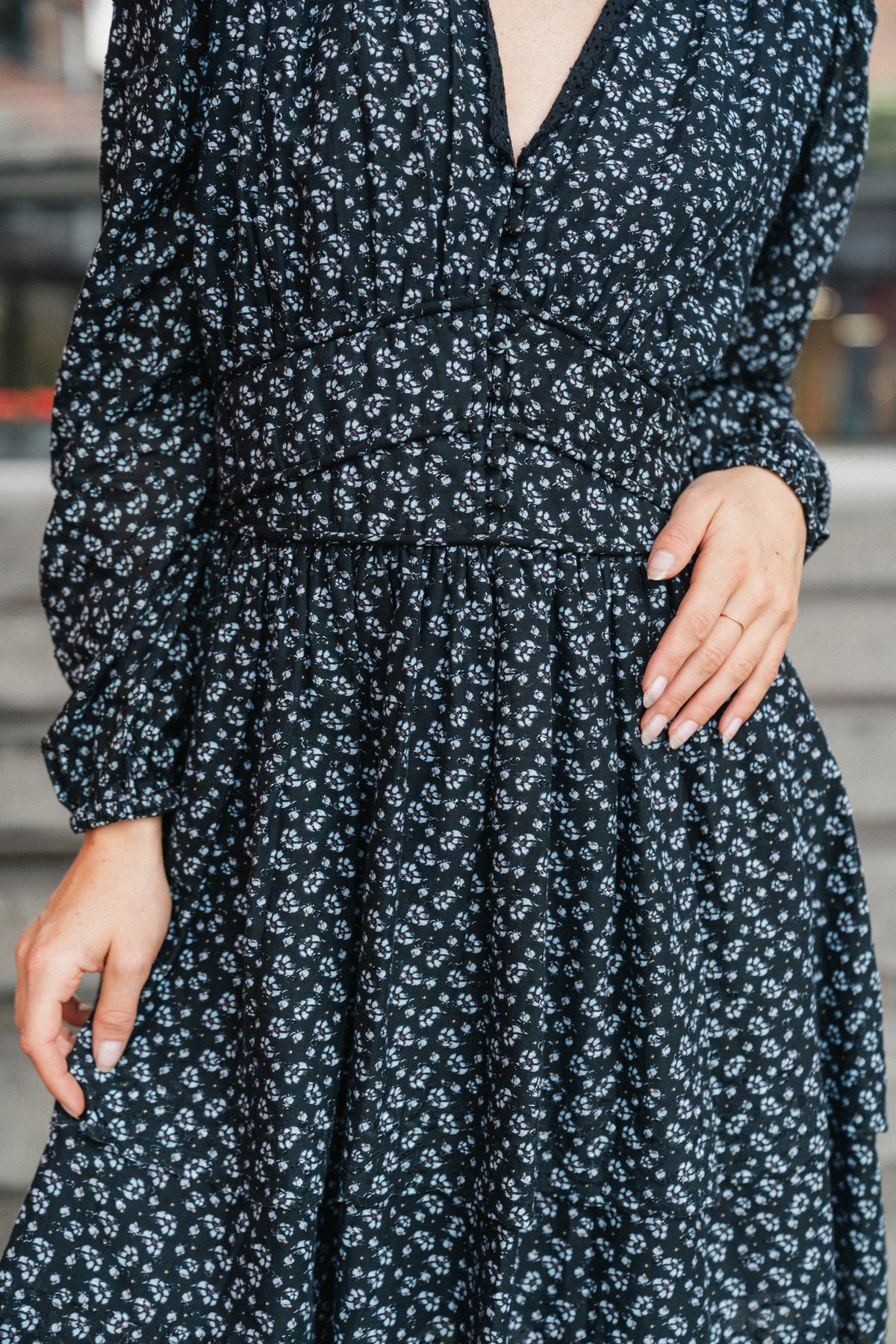 Lea Dress - Black Lupin Print