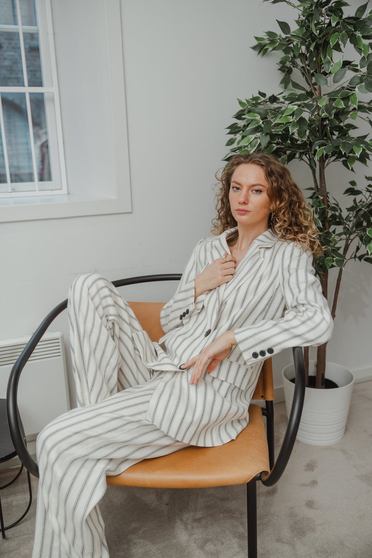 QuinIW Blazer - Sommer Pinstripe