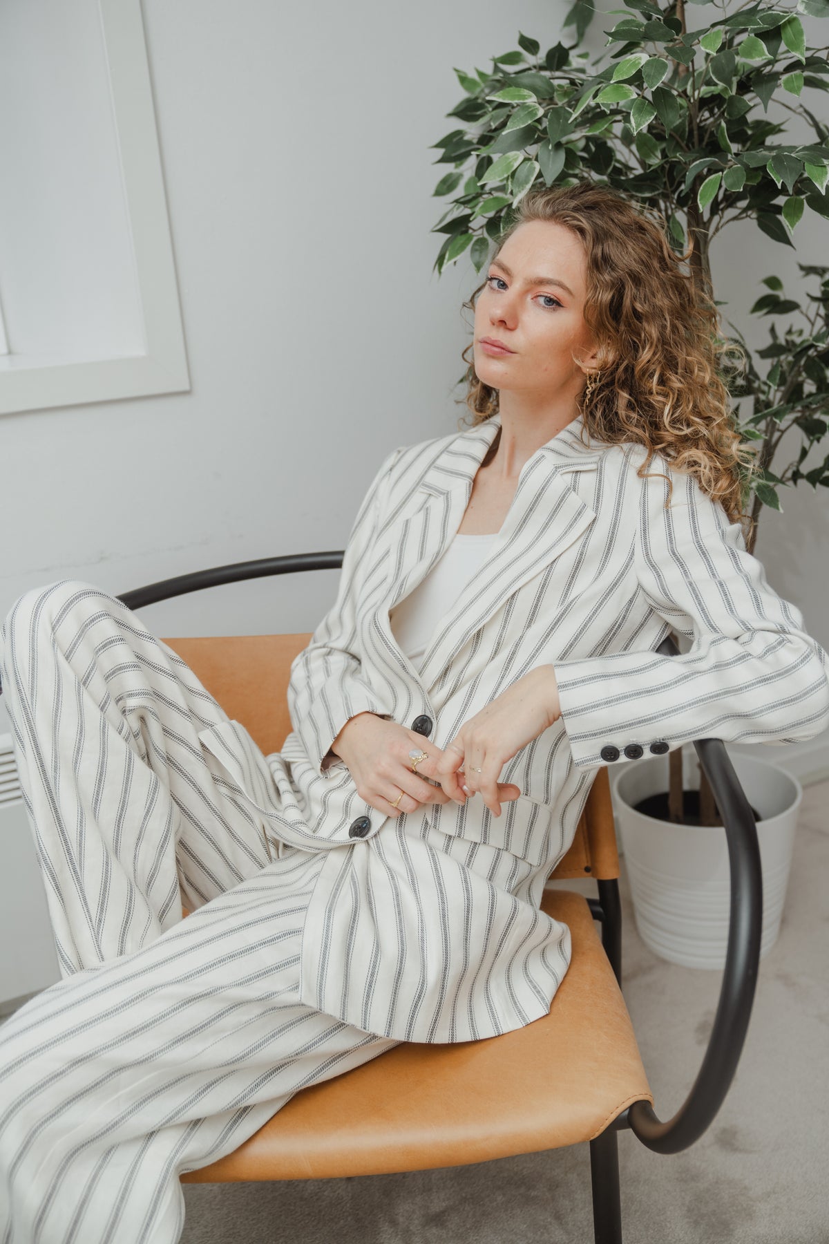 QuinIW Pant - Sommar Pinstripe