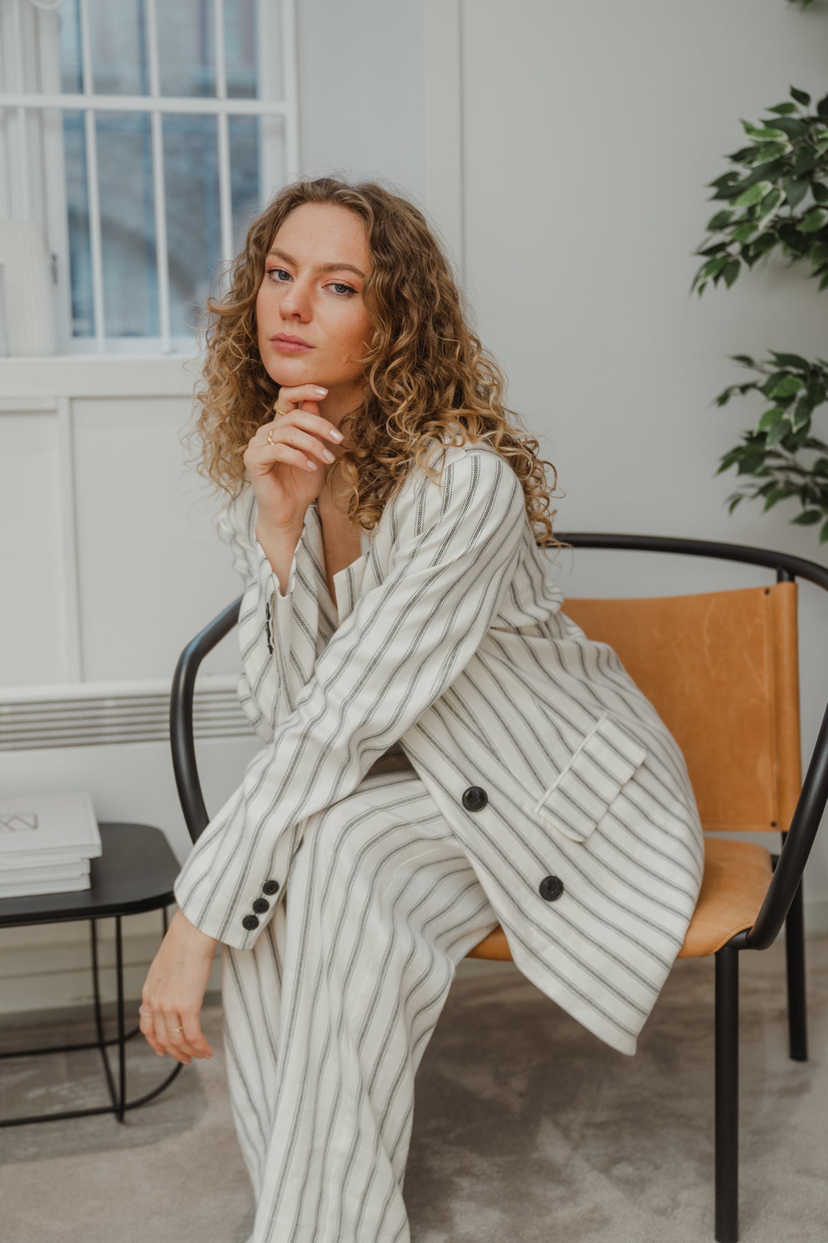 QuinIW Pant - Sommar Pinstripe
