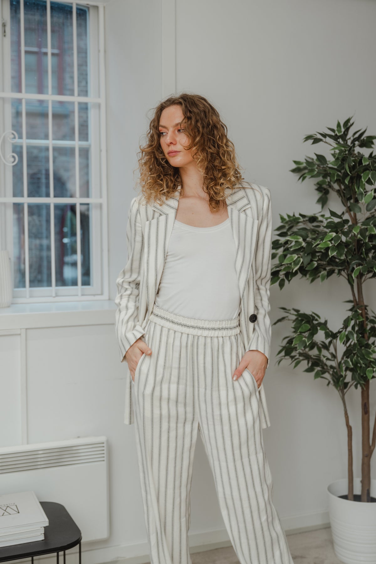 QuinIW Blazer - Sommer Pinstripe
