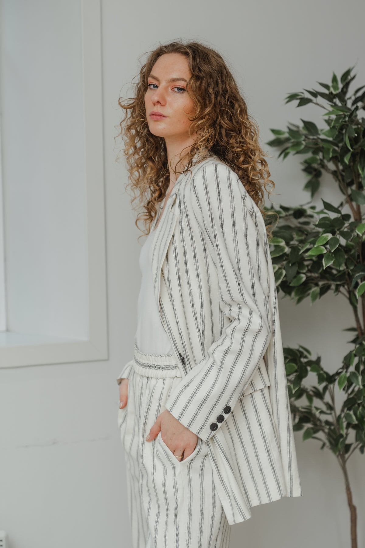 QuinIW Blazer - Sommer Pinstripe