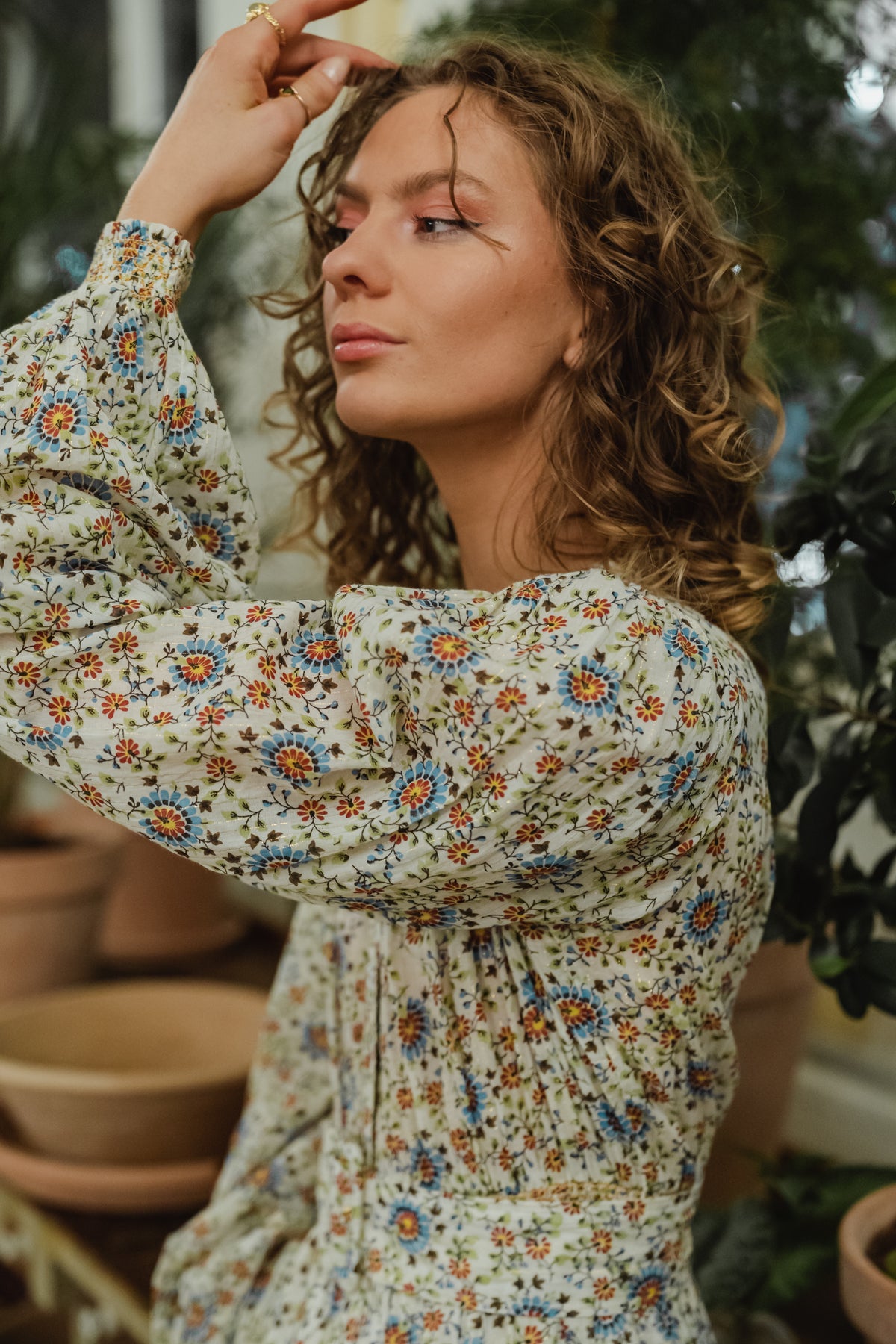 Bohemian Midi Dress - Leaves