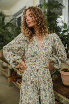 Bohemian Midi Dress - Leaves