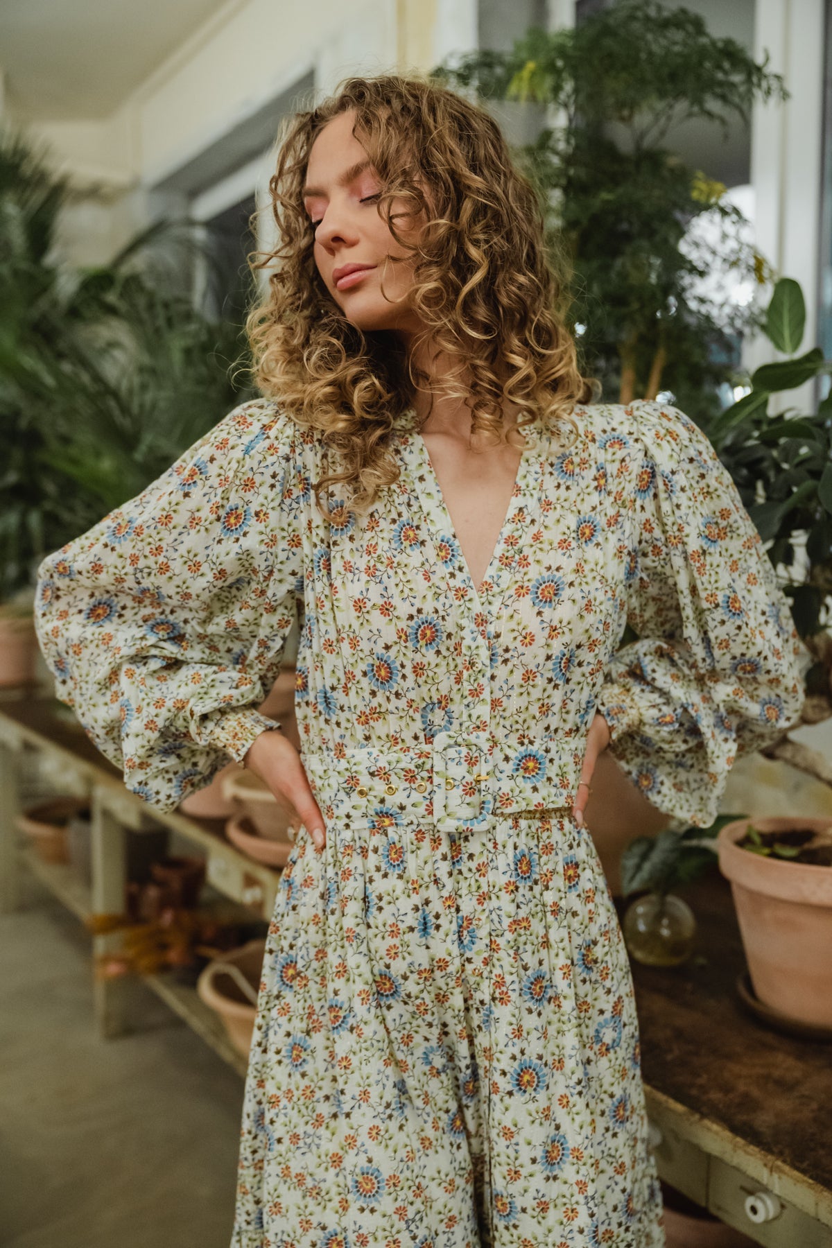 Bohemian Midi Dress - Leaves