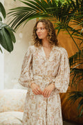 Bohemian Midi Dress - Flower Branches