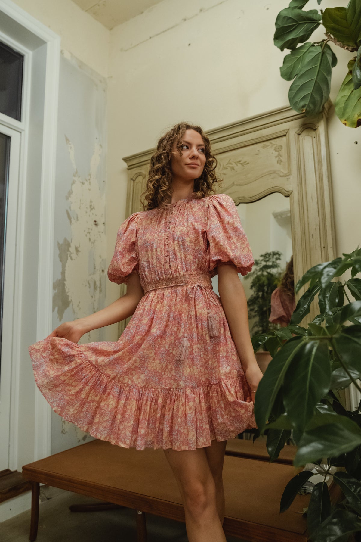Bohemian Mini Dress - Yellow Poppy