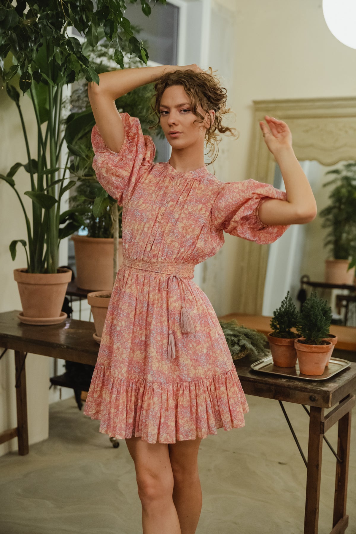 Bohemian Mini Dress - Yellow Poppy