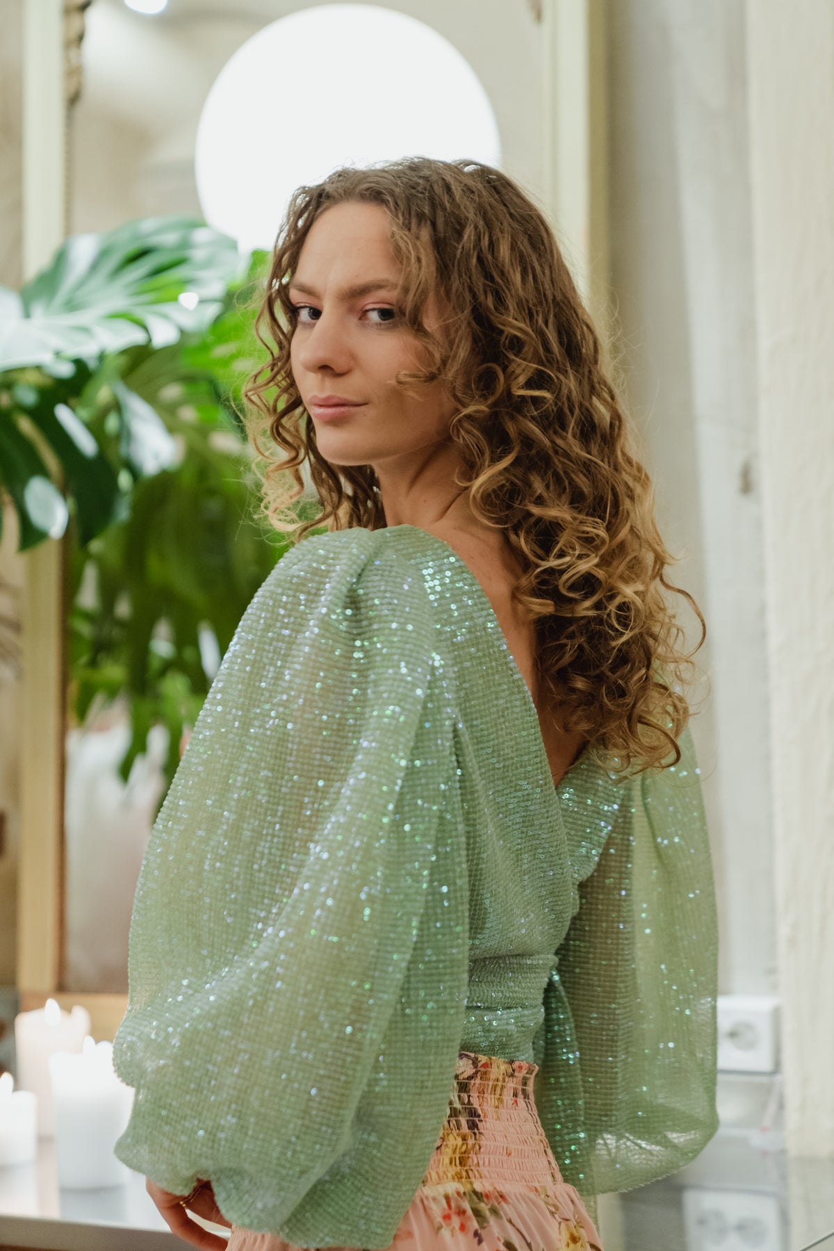 Sequins Blouse - Green