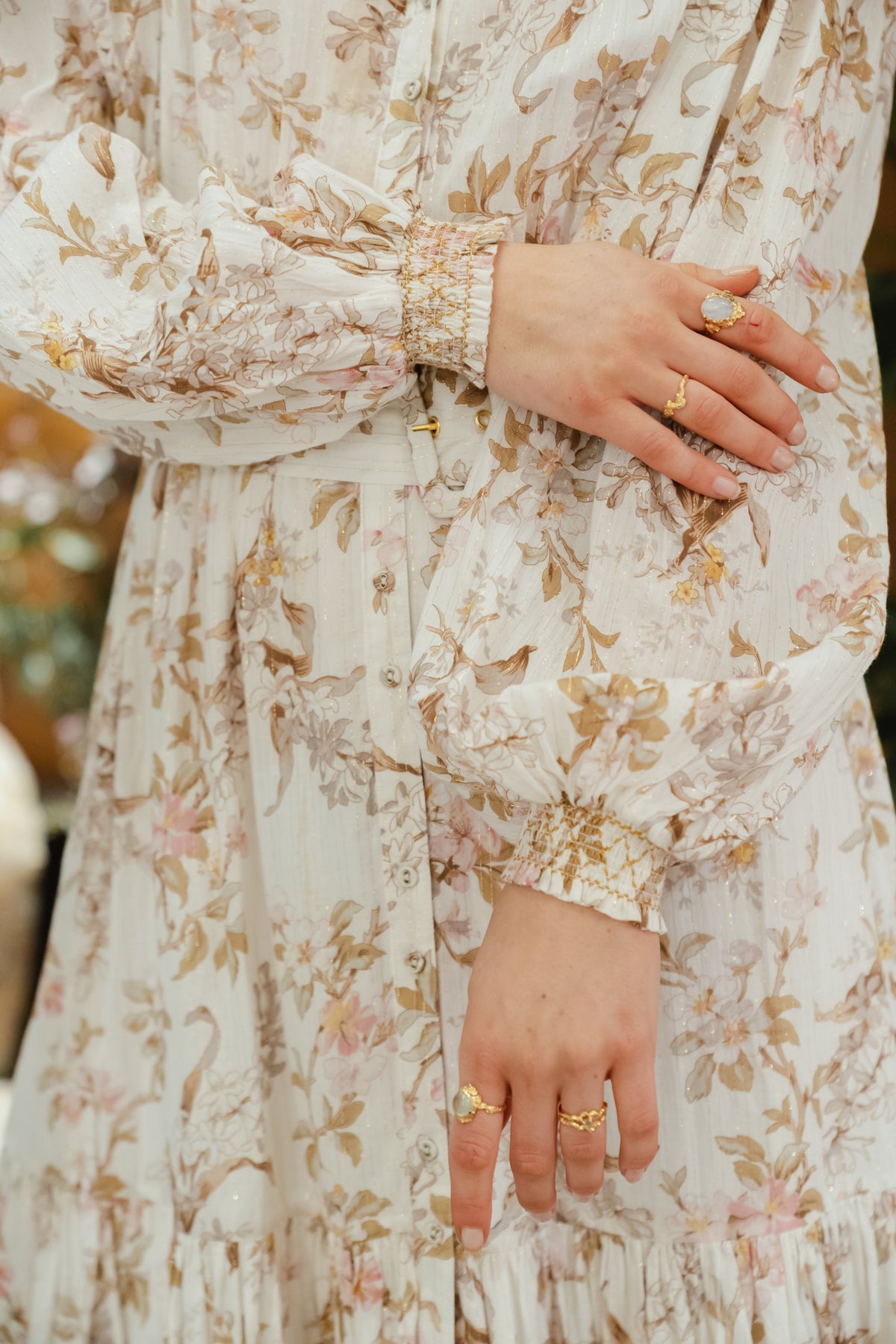 Bohemian Midi Dress - Flower Branches